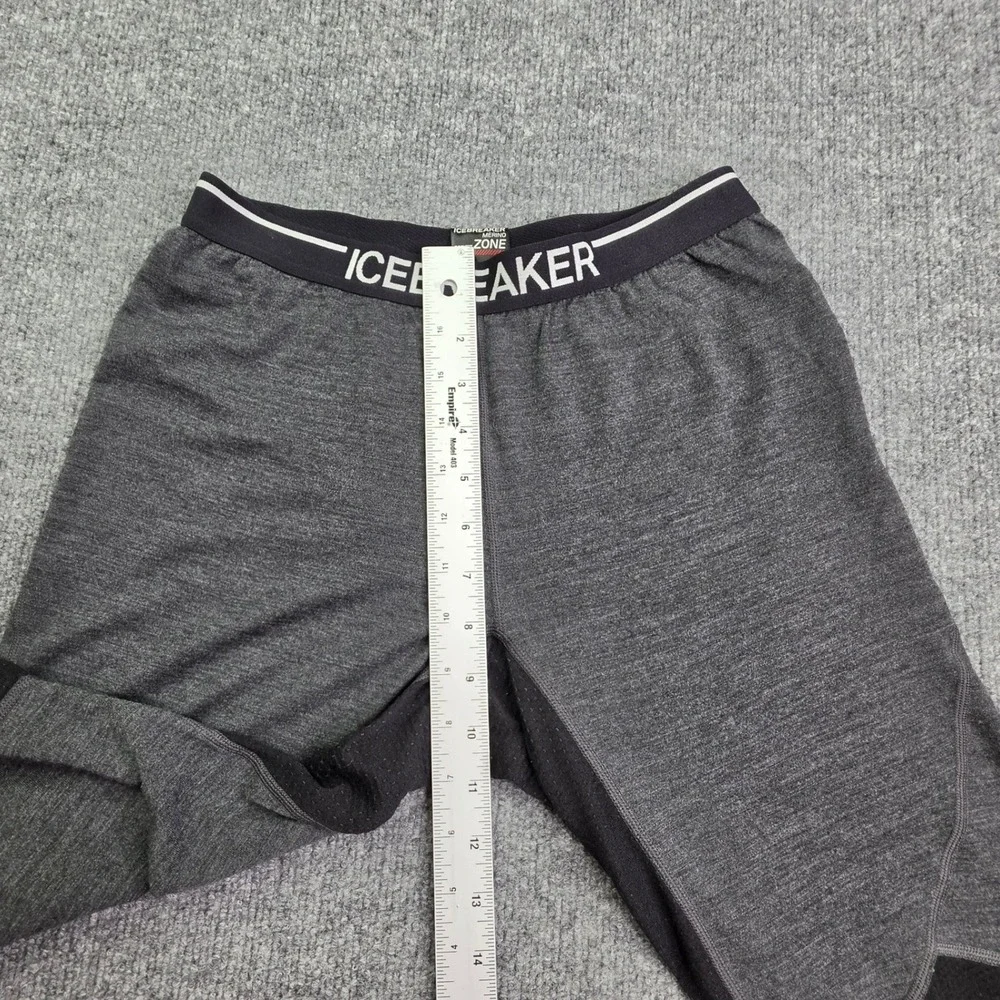 Icebreaker Bodyfit Zone Leggings Mens L Gray Merino Wool Base Layer Pants